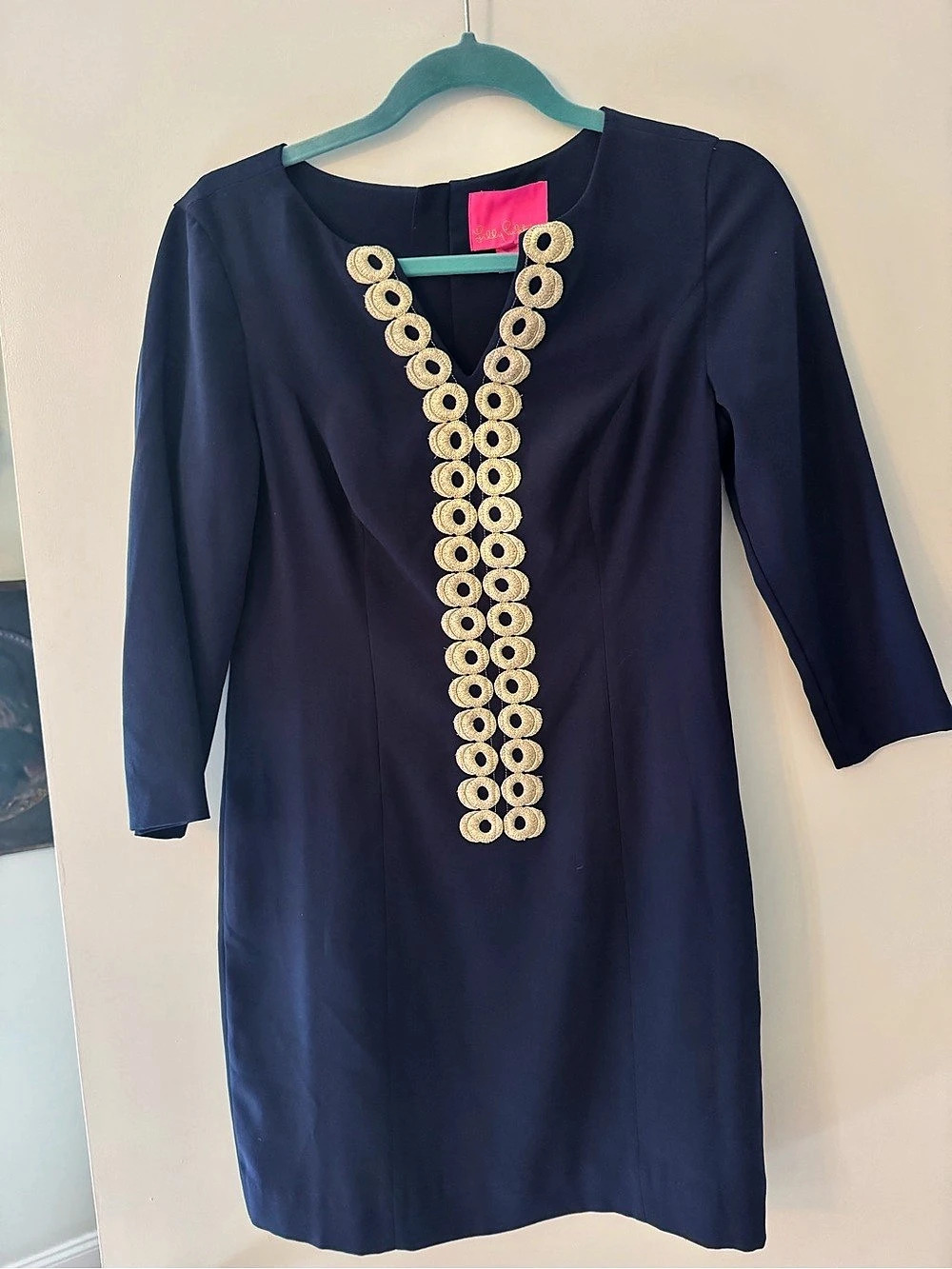 Lilly Pulitzer Dress Embellished Mini Dress Blue Size 2